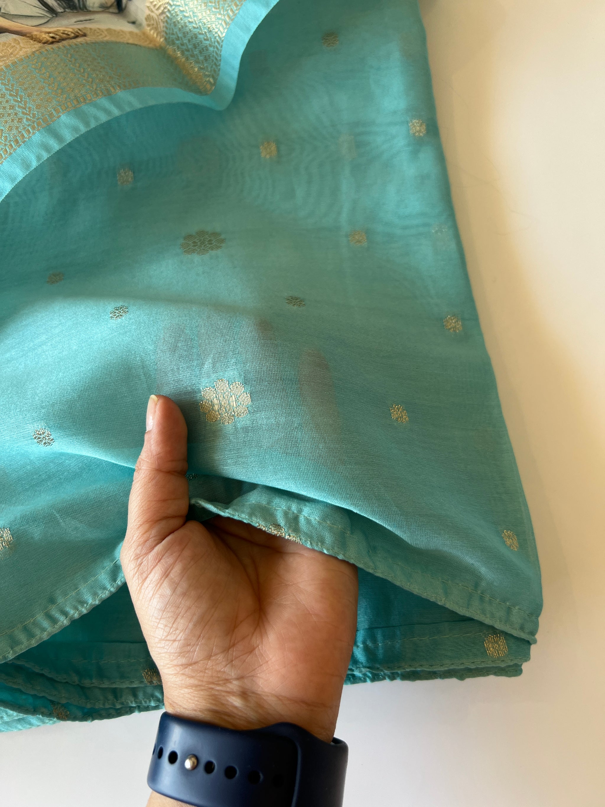 Shikargah printed Dupatta with Chanderi kurta Unstitched suit material