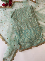 Designer Georgette Embroidered Unstitched Suit set