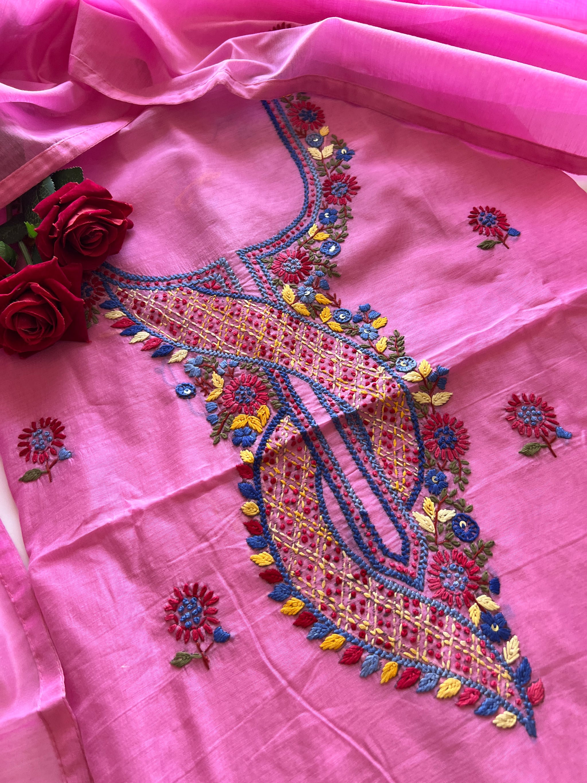 Knot embroidery Unstitched suit material