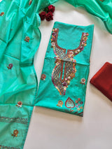 Knot embroidery Unstitched suit material