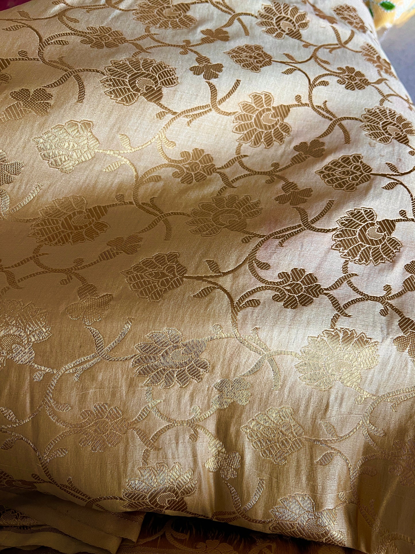 Golden Banarasi Brocade fabric