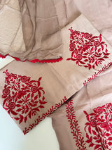 Laal Dhaga Unstitched suit on Mouse color with Salwar embroidery