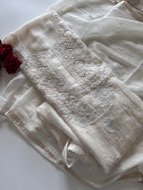 Pure lucknowi Mul handwork chikankari Kurta Dupatta set