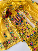 Phulkari embroidery Unstitched suit material