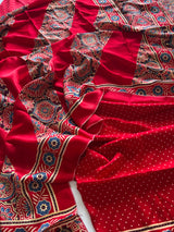 Ajrakh Handblock print 3 pc fabric Unstitched suit set