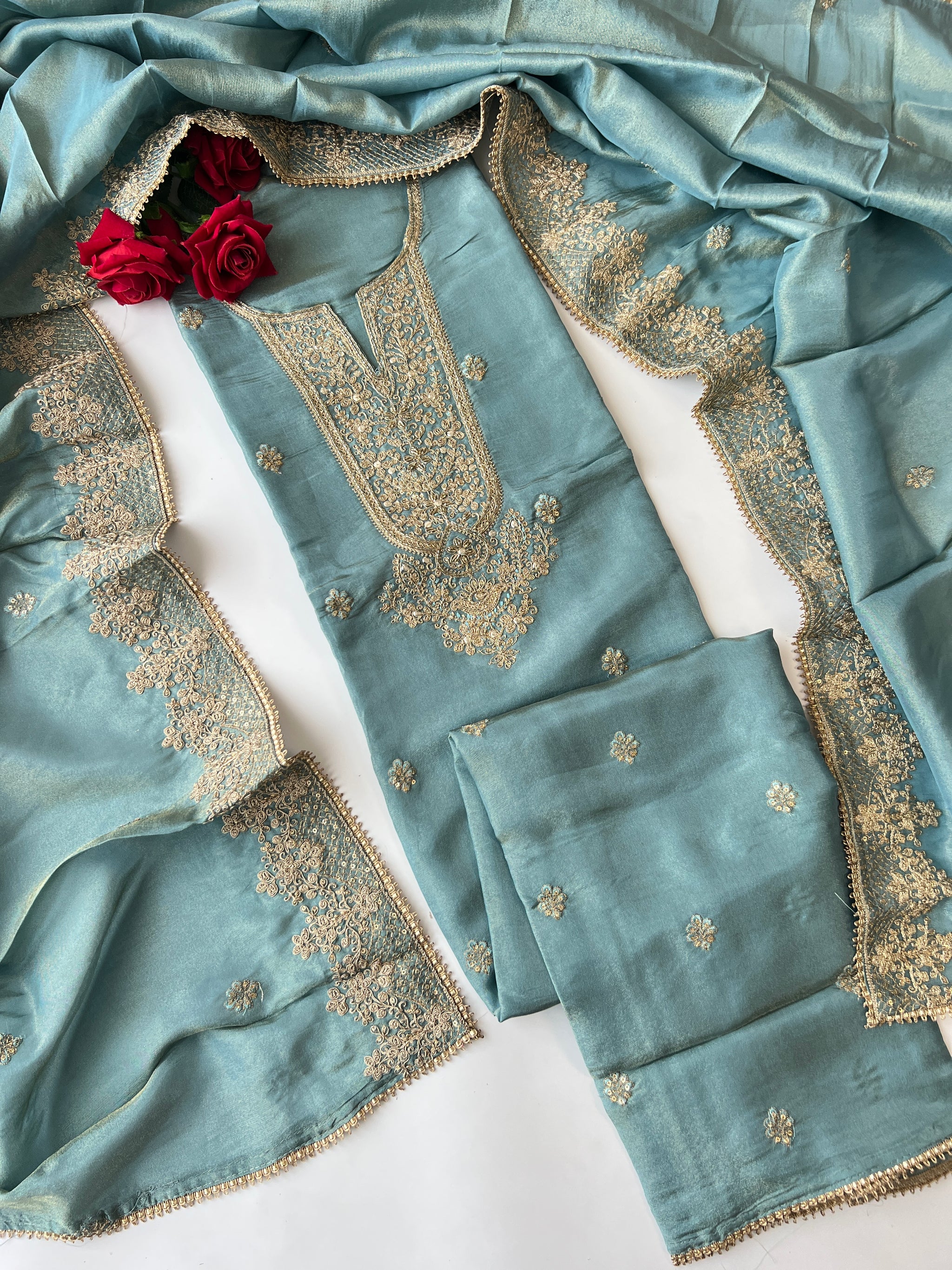 Tissue Russian Silk Dress Material