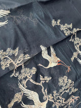 French Knot Banarasi Chanderi Saree Black