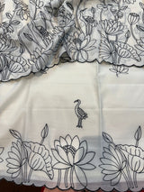 Pure Chanderi with Embroidery scallop unstitched suit