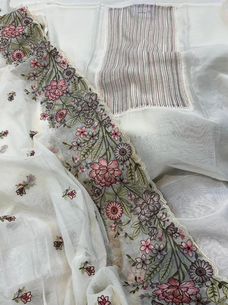 Pure Mul Cotton Embroidery dress material