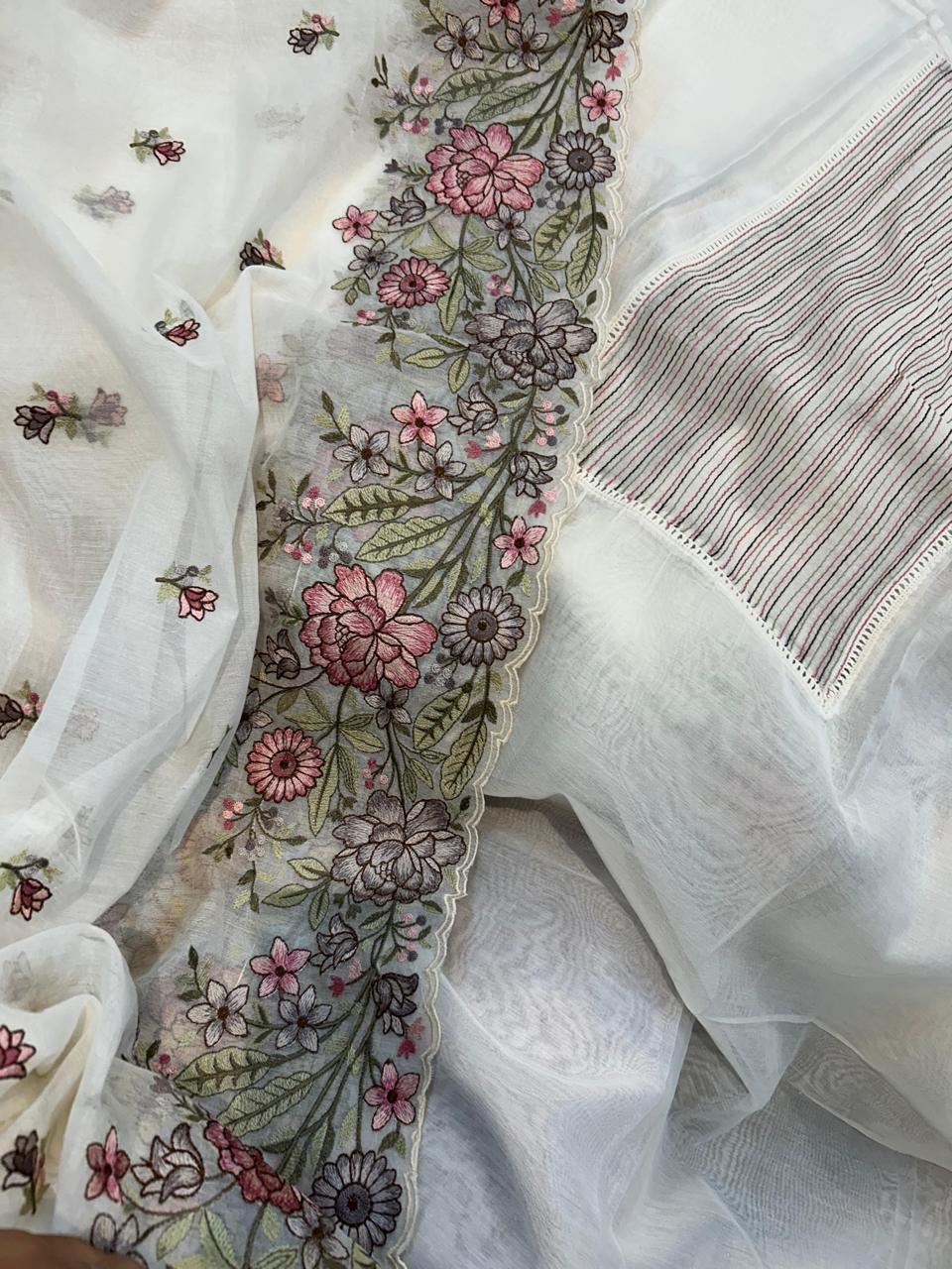 Pure Mul Cotton Embroidery dress material