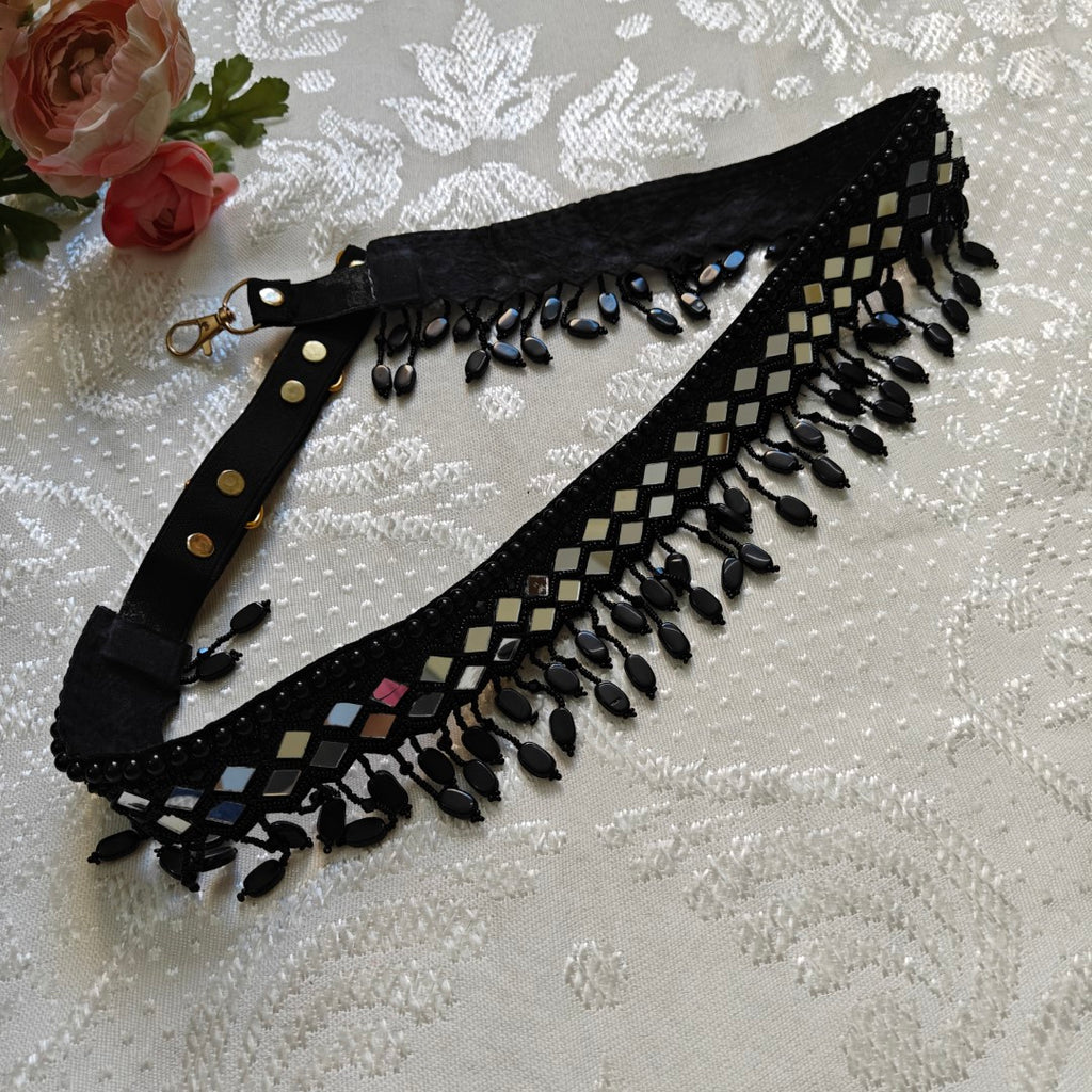 Black Fancy Saree Belt for women