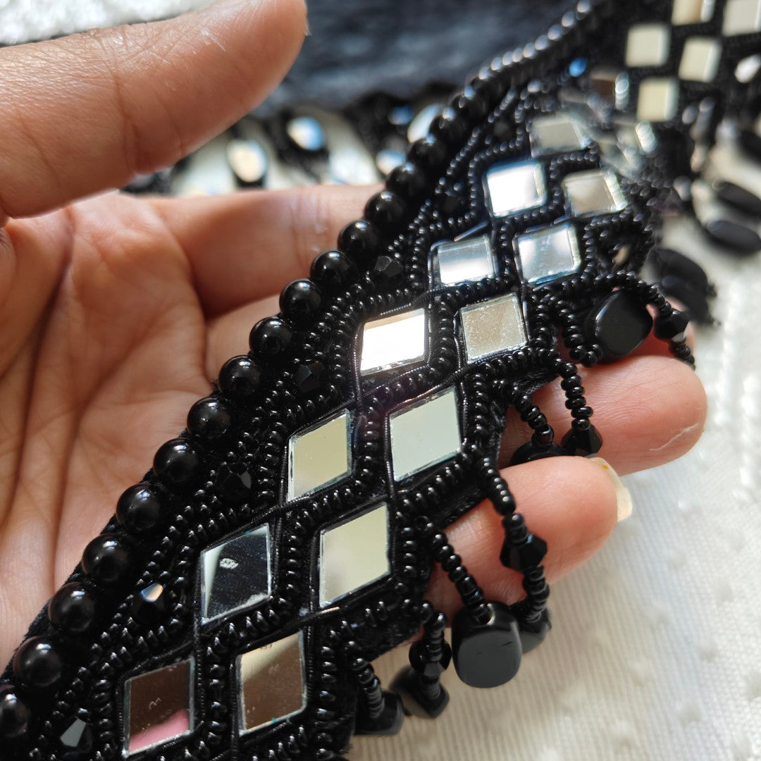 Black Fancy Saree Belt for women