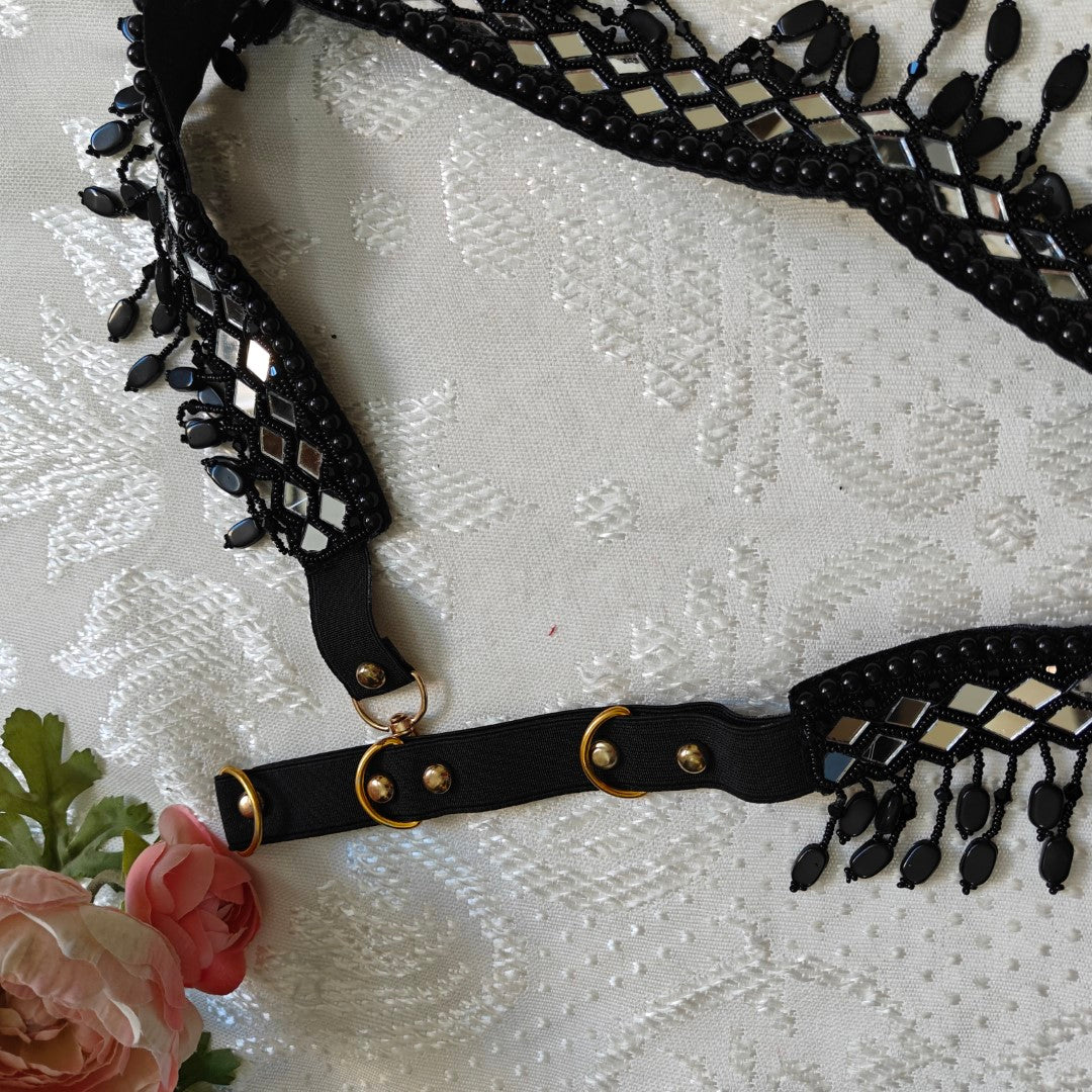 Black Fancy Saree Belt for women