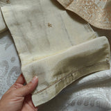 Cream gold dress material