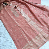 Rust Unstitched Dress material