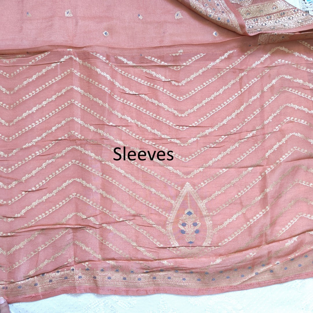 Rust Unstitched Dress material