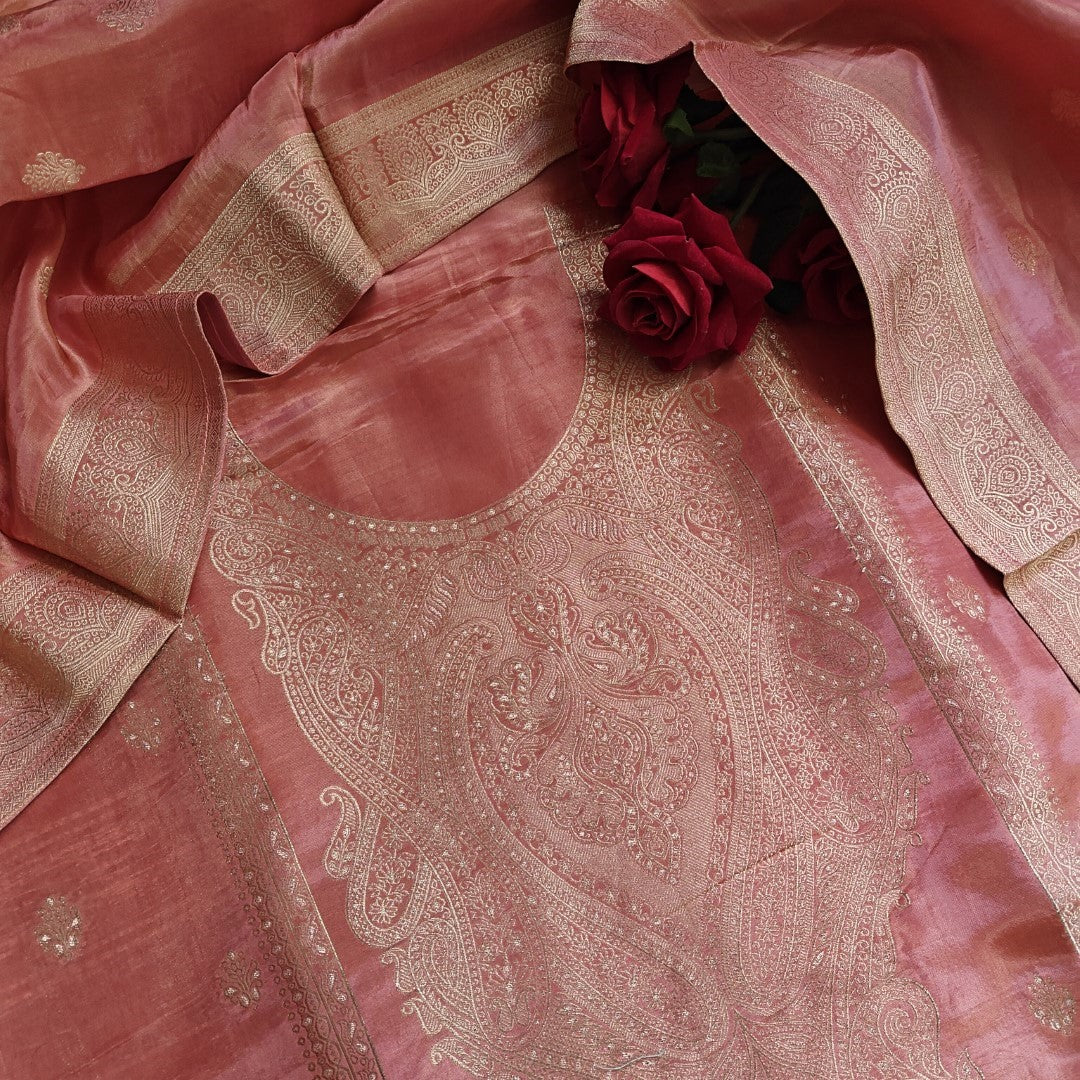 Kanjivaram weaving Unstitched Dress material