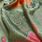 V neck Embroidery Tissue silk Dress material