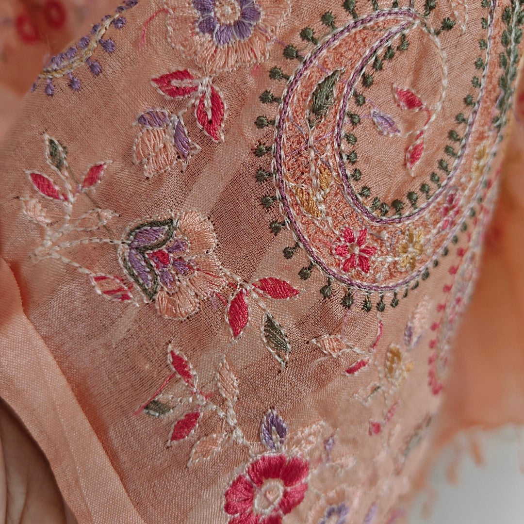 Pure Tussar Silk Heavy Embroidered Dupatta