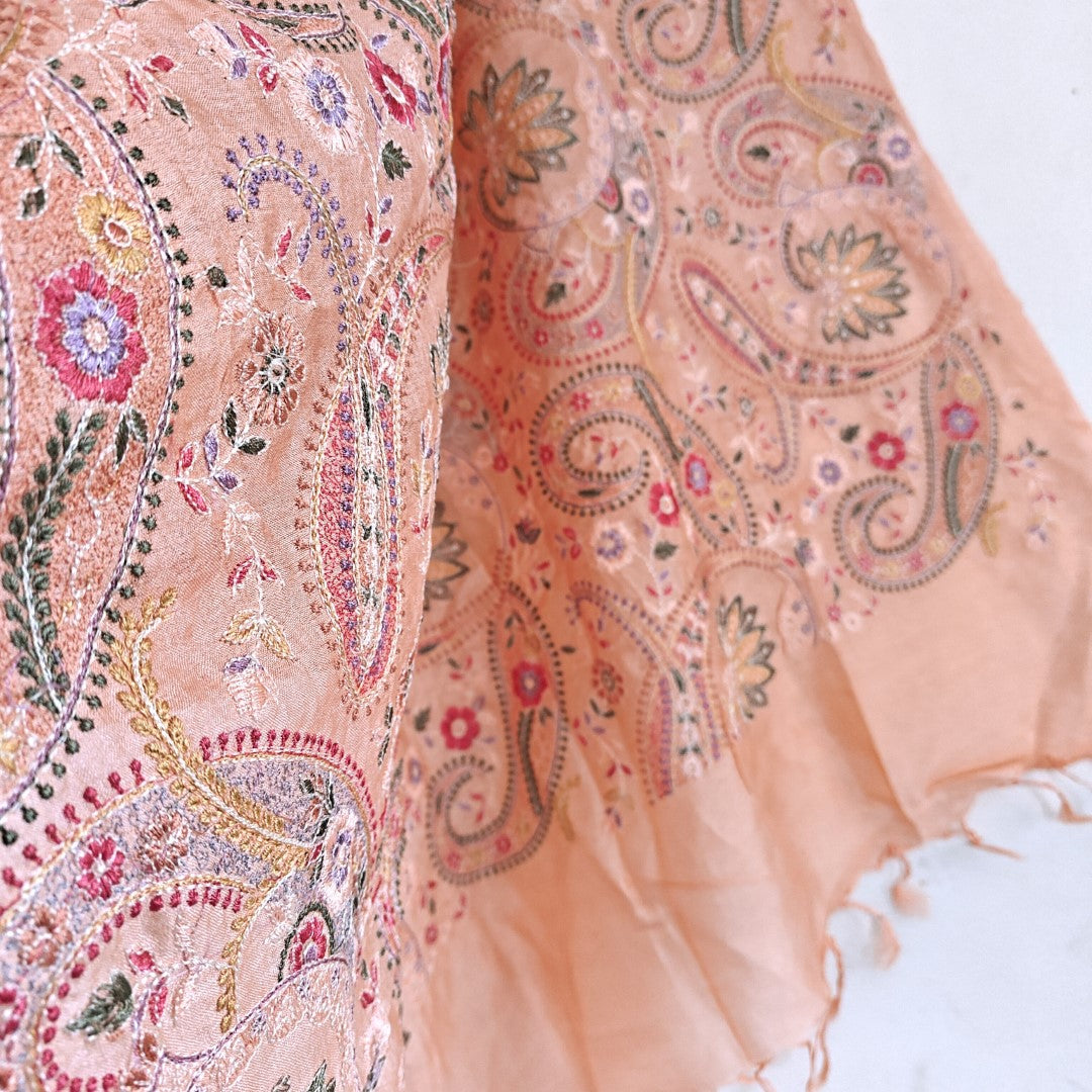 Pure Tussar Silk Heavy Embroidered Dupatta