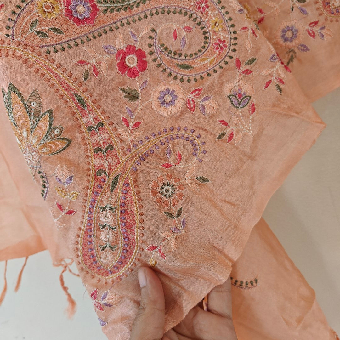Pure Tussar Silk Heavy Embroidered Dupatta