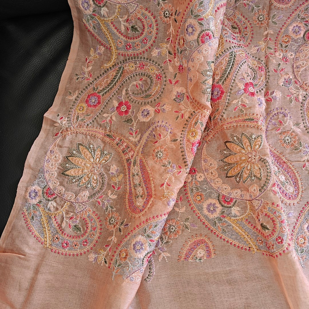 Pure Tussar Silk Heavy Embroidered Dupatta