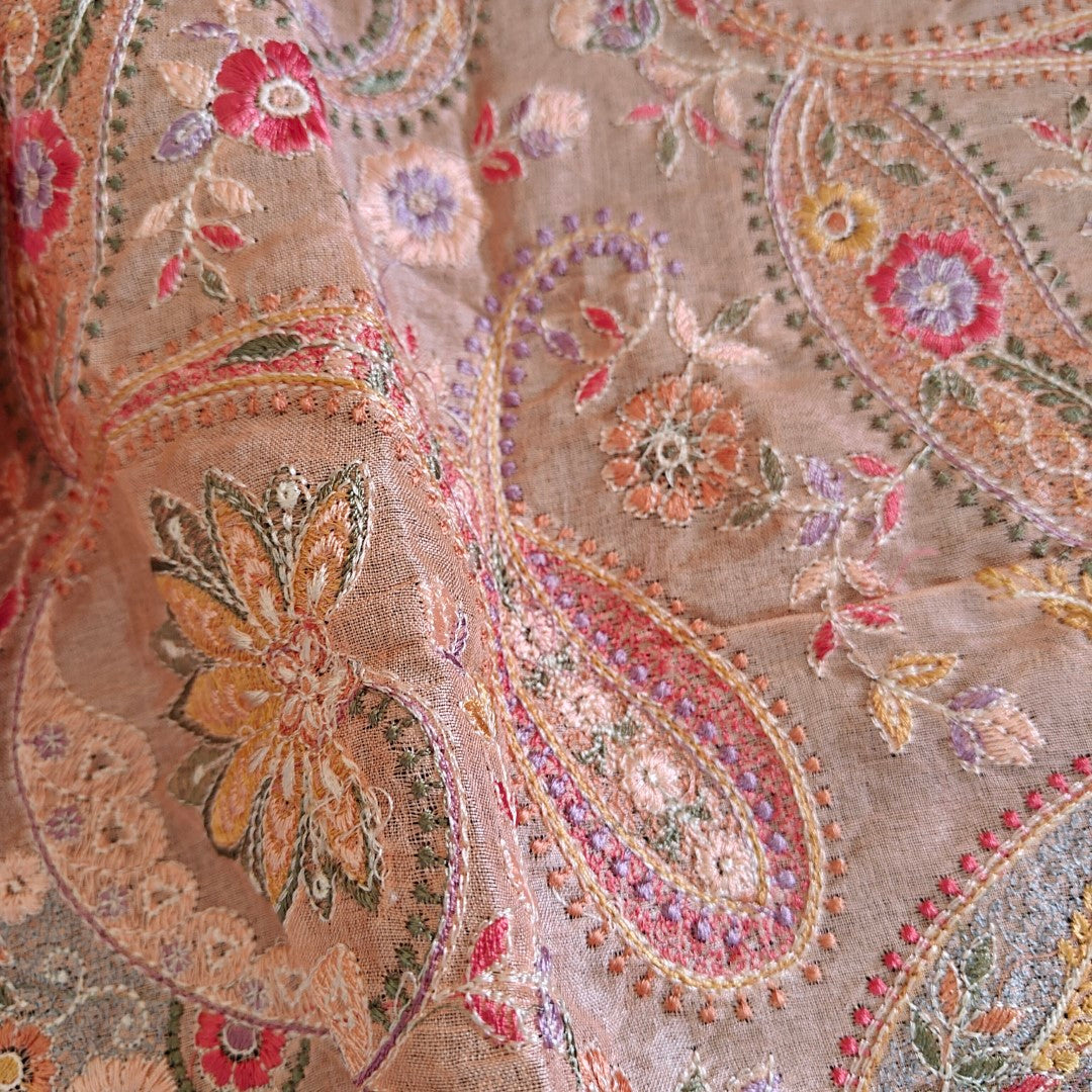 Pure Tussar Silk Heavy Embroidered Dupatta