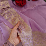 Lialac dupatta Organza satin with brocade border