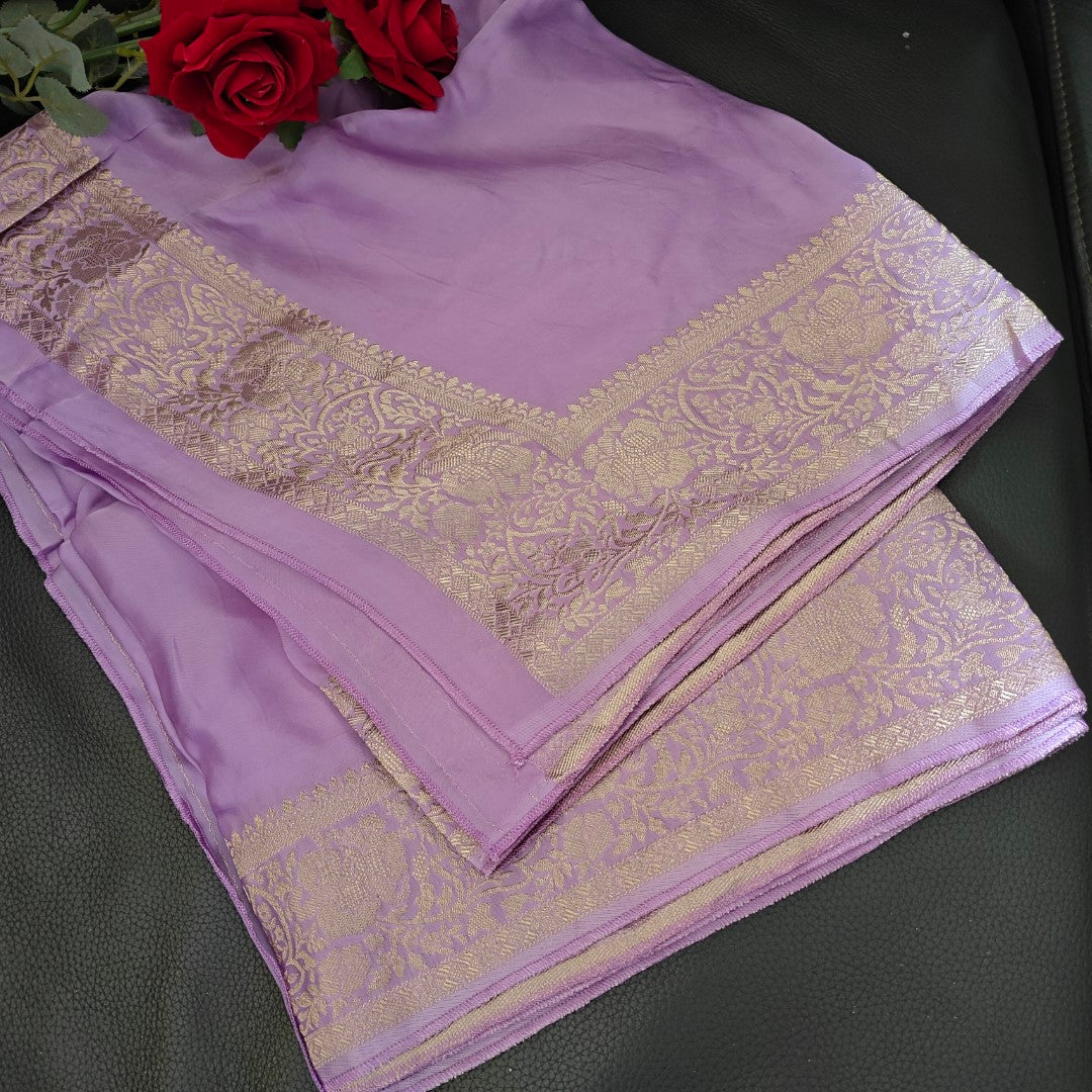 Lialac dupatta Organza satin with brocade border