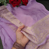 Lialac dupatta Organza satin with brocade border
