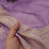Lialac dupatta Organza satin with brocade border