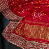 Kareena Kapoor Inspired Red Bandhani Gaji Silk Dupatta