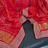 Kareena Kapoor Inspired Red Bandhani Gaji Silk Dupatta