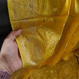 Yellow Chinon Bandhani Brocade Dupatta
