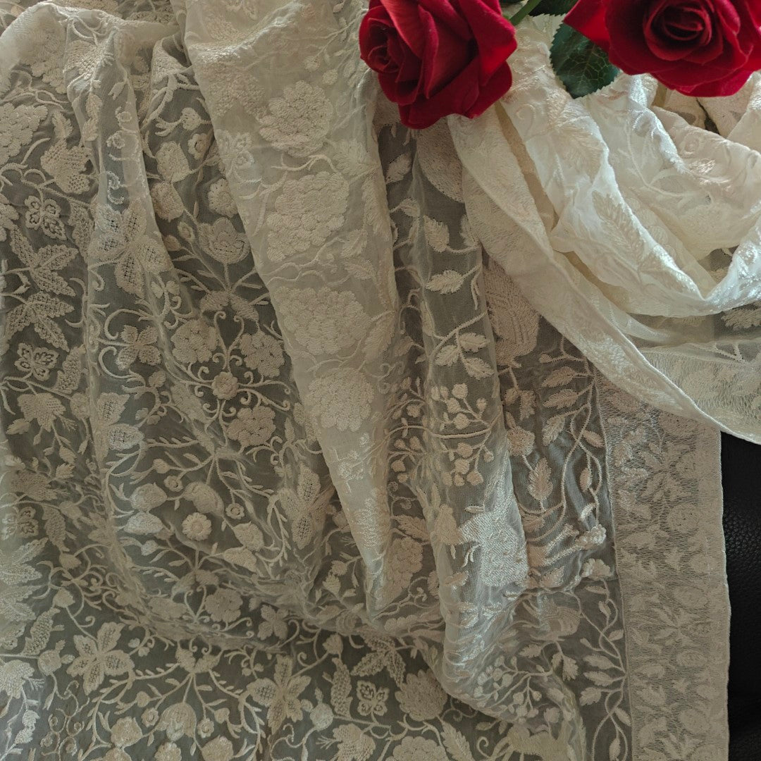 White Viscouse heavy Dupatta