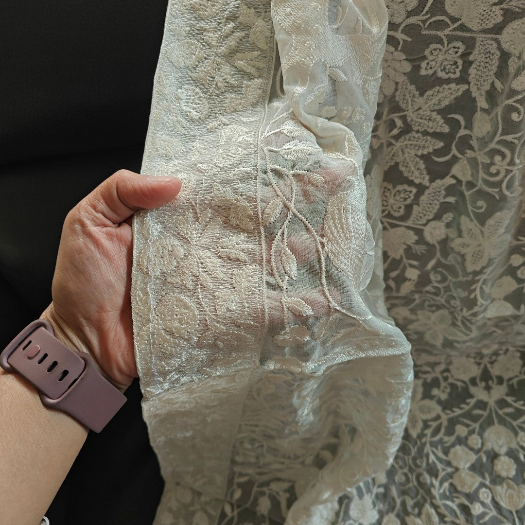 White Viscouse heavy Dupatta