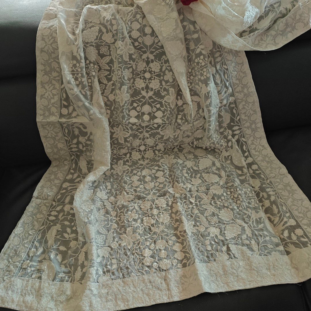 White Viscouse heavy Dupatta