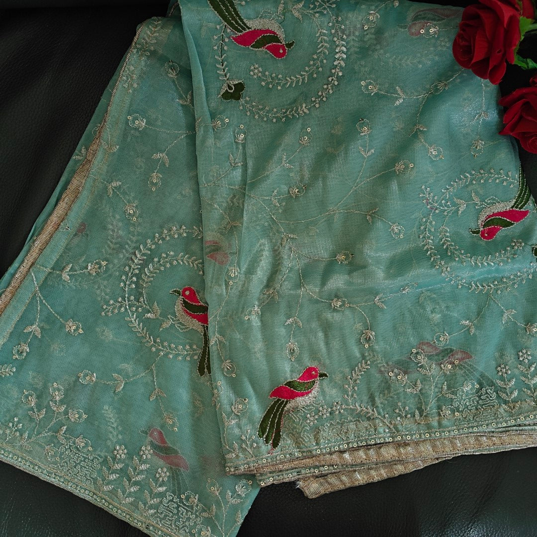 Greenish blue dupatta