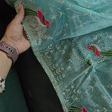 dusty teal dupatta