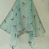 Bird motif organza dupatta
