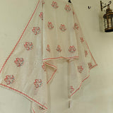 Heavy all over transparent sequins Dupatta. White Red Dupatta