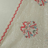 Heavy all over transparent sequins Dupatta. White Red Dupatta