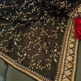 Black Organza all over embroidery Dupatta
