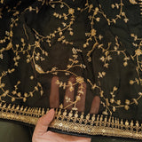 Black Organza all over embroidery Dupatta