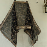 Black Organza all over embroidery Dupatta