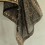 Black Organza all over embroidery Dupatta