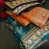 Black Organza all over embroidery Dupatta