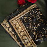 Black Organza all over embroidery Dupatta