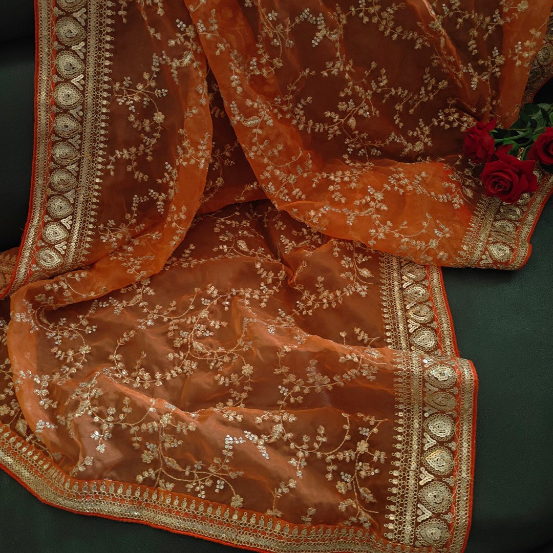 Orange Sabyasachi inspired Dupatta