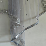 Grey SIlver Net dupatta
